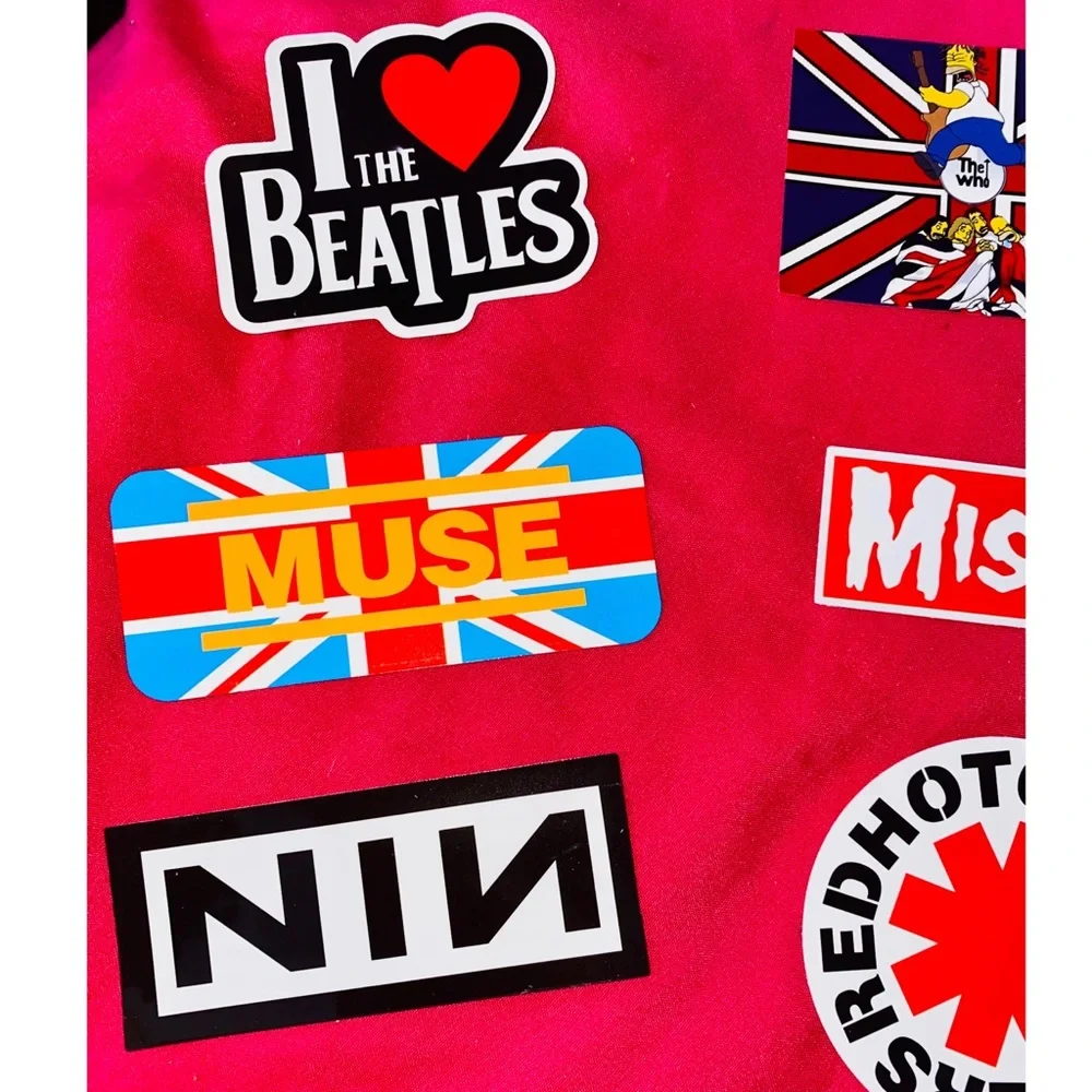 Rock & Roll Mix/Theme Water Bottle- Laptop Sticker Bundle of 12